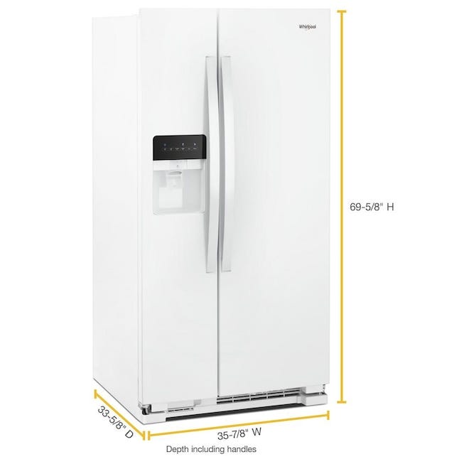 Whirlpool 36-inch Wide Side-by-Side Refrigerator - 24 cu. ft. WRS315SDHW