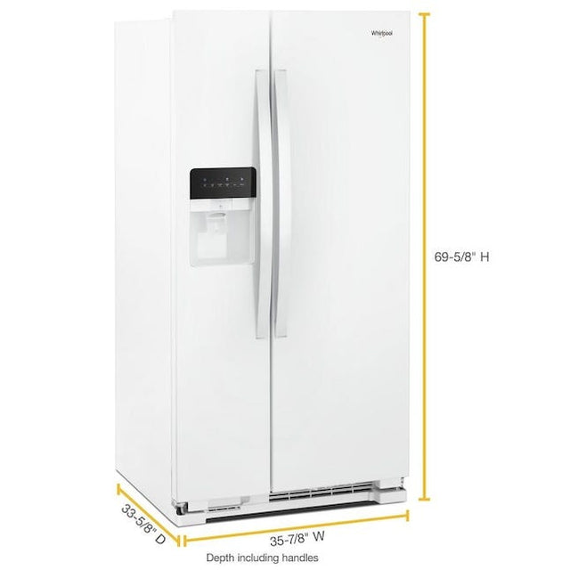 Whirlpool 36-inch Wide Side-by-Side Refrigerator - 24 cu. ft. WRS315SDHW