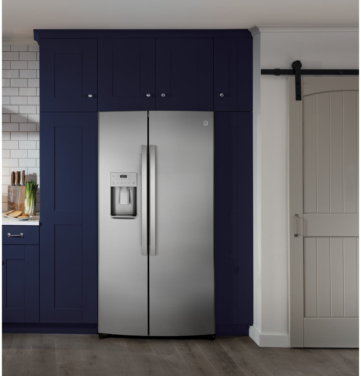 GE 21.8 Cu. Ft. Counter-Depth Fingerprint Resistant Side-By-Side Refrigerator GZS22IYNFS