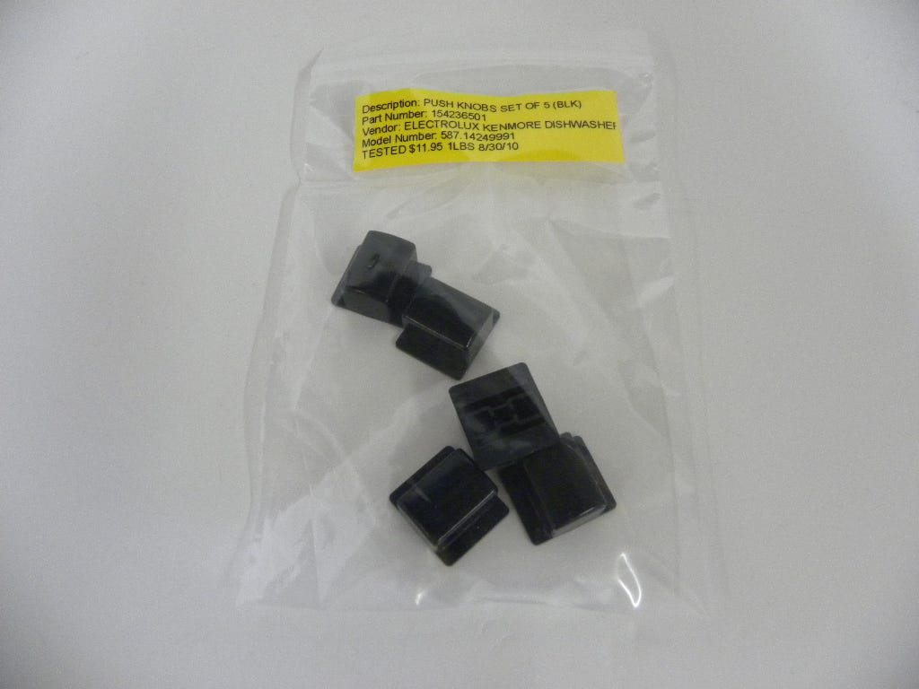 Electrolux Dishwasher Push Knobs Set Of 5 (Black) 154236501