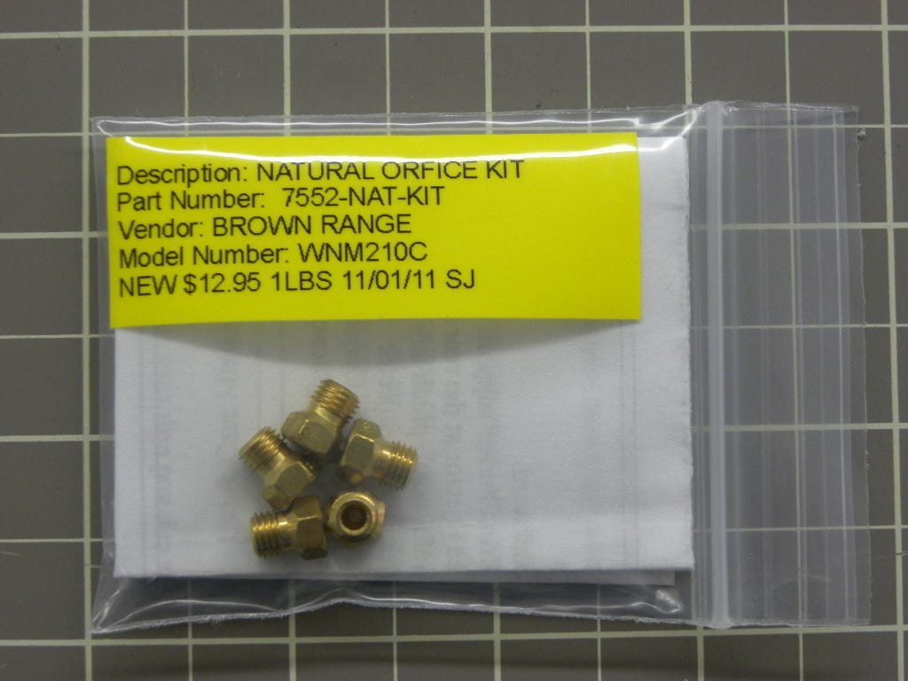 Brown 7552-Nat-Kit Natural Orifice Conversion Kit | Appliance Depot