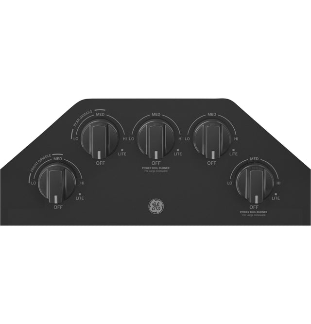 GE 36" Built-In Gas Cooktop with 5 Burners and Dishwasher Safe Grates JGP5036DLBB-Black