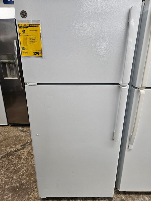 Reconditioned GE 15.5 Cu. Ft. Top-Freezer Refrigerator GTE16DTHBRWW