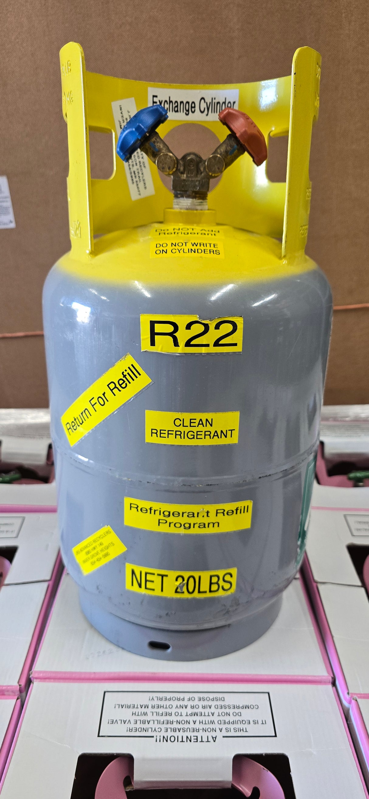 20Lb R22 Refrigerant Freon for Air Conditioners – Steel Cylinder Packaging Tank
