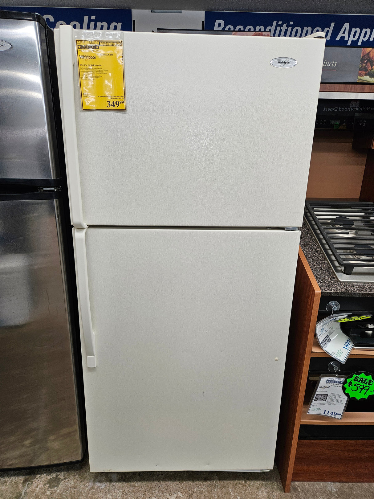 Reconditioned Whirlpool 18.2 Cu. Ft. Refrigerator ET8CHKXKT05