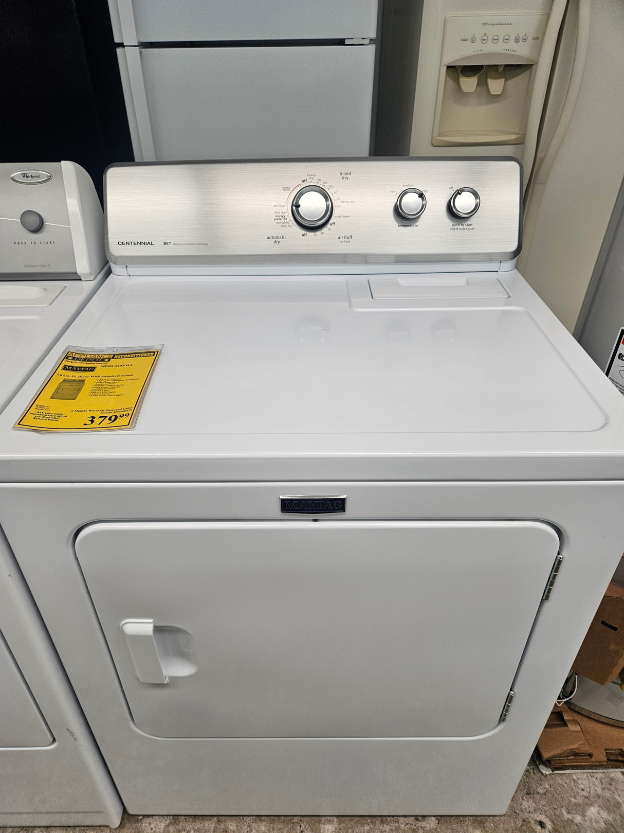 Reconditioned Maytag 7.0 Cu. ft. Dryer with AutoDry® sensor MEDC215EW1