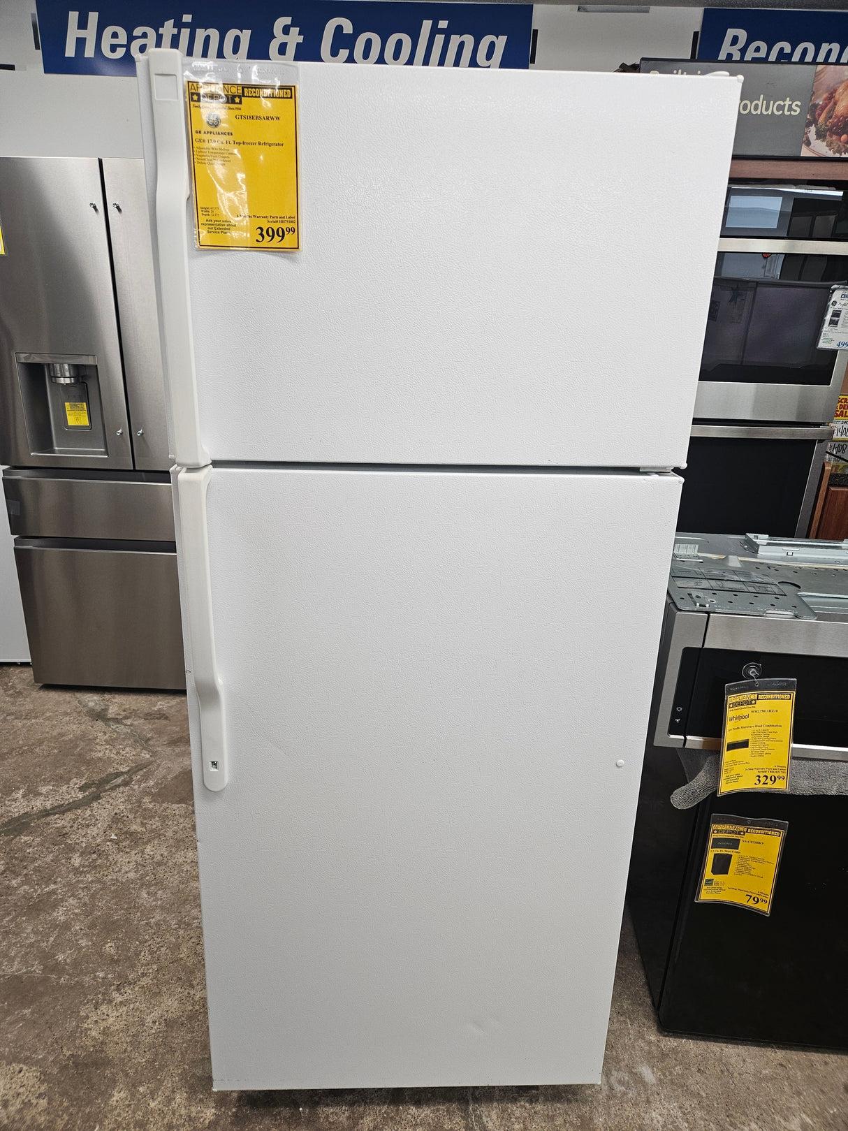 Reconditioned GE® 17.9 Cu. Ft. Top-Freezer Refrigerator GTS18EBSARWW