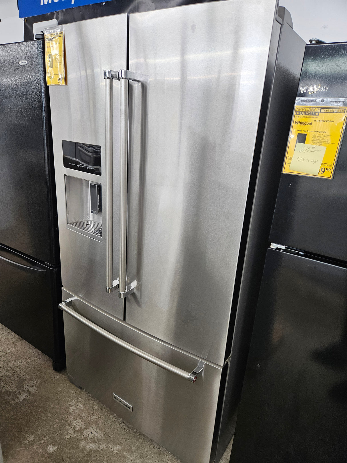 Reconditioned Kitchen Aid 26.8 Cu. Ft. French Door Refrigerator KRFF507ESS01