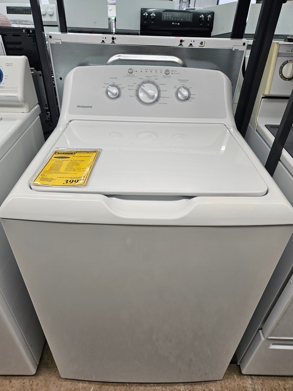 Reconditioned Hotpoint 3.8 Cu. Ft. Capacity Top Load Washer HTW240ASK4WS/GM164702G