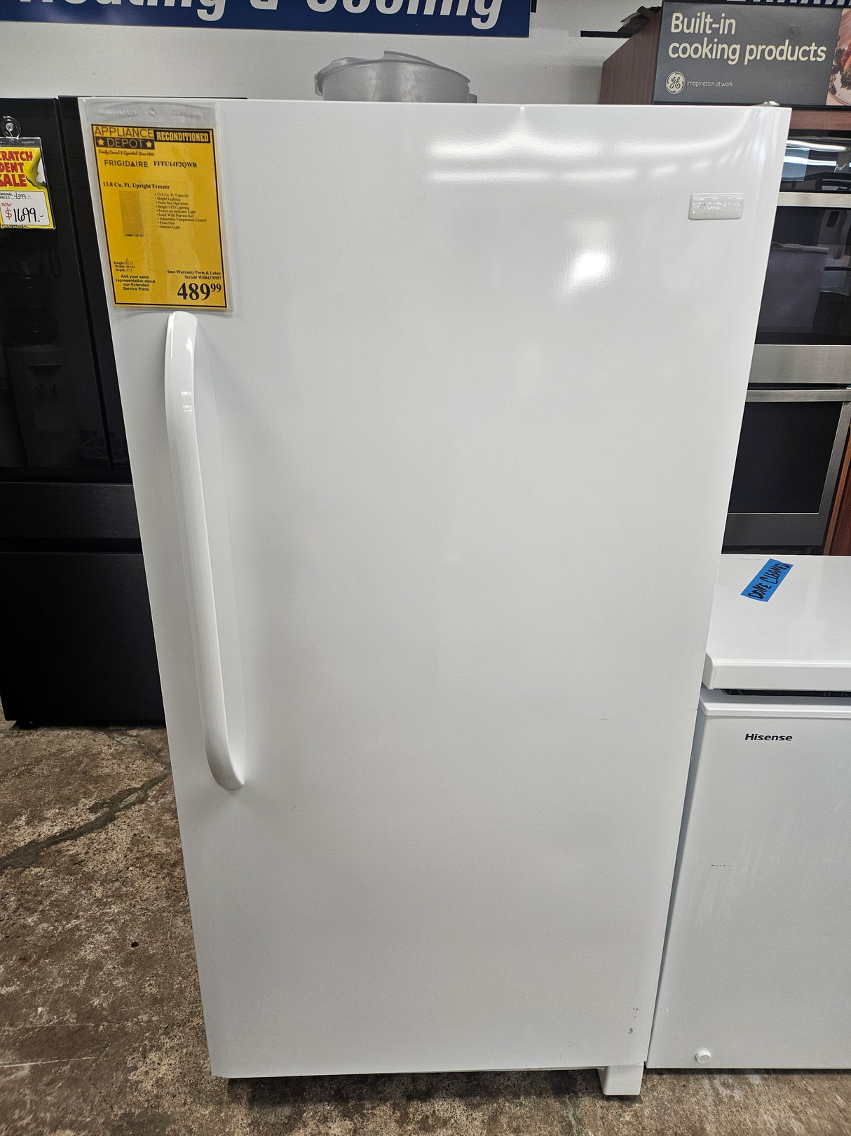Reconditioned Frigidaire 13.8 Cu. Ft. Upright Freezer FFFU14F2QWR