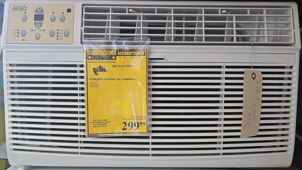 Reconditioned Star Air 12,000 BTU Cool Only Air Conditioner AK-12AC220V