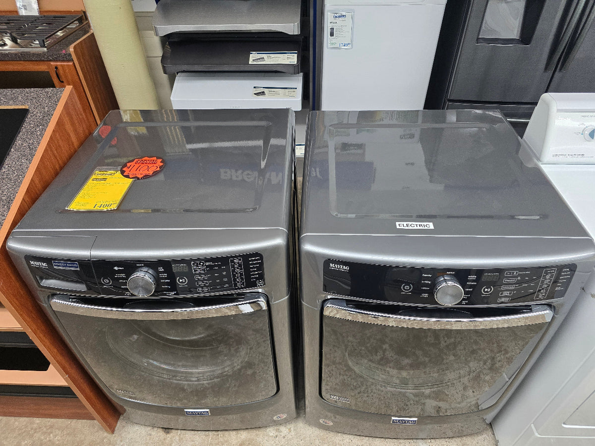 Reconditioned Maytag 4.5 Cu. Front Load Washer / 27" Electric Dryer Set MHW8200/MED8200