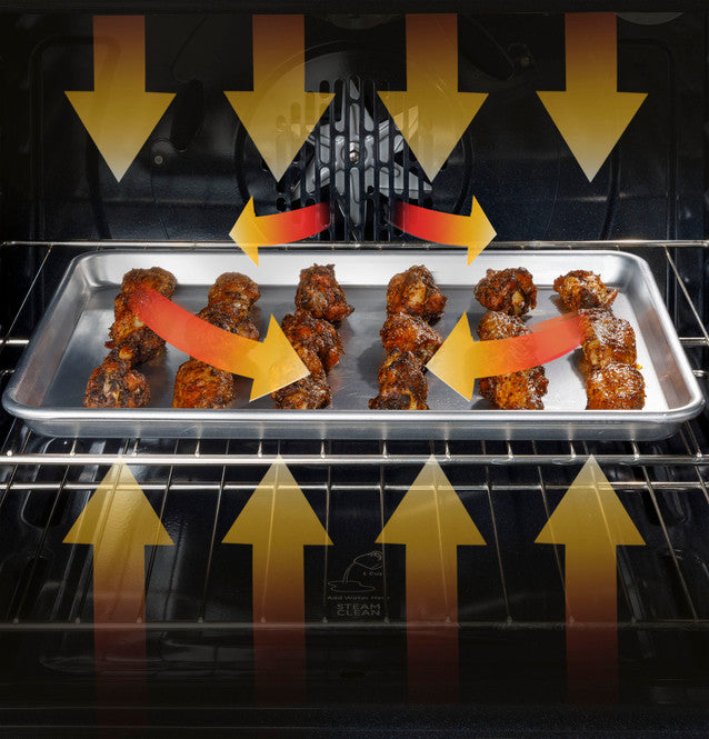 GE® 30" Free-Standing Gas Convection Range with No Preheat Air Fry JGB735SP1SS (S&D)