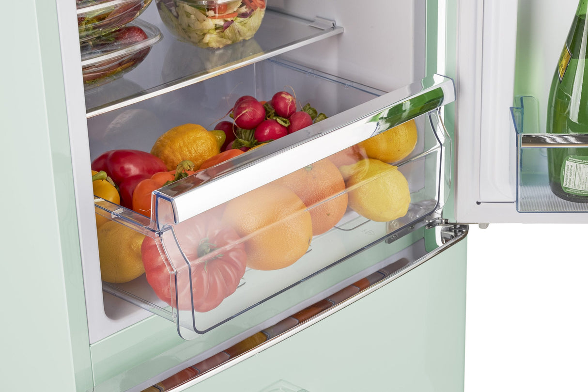 Classic Retro 21.6 in. 8.7 cu. ft. Retro Bottom Freezer Refrigerator in Summer Mint Green, ENERGY STAR UGP-275L LG AC