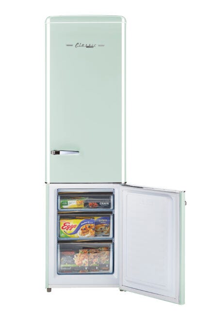 Off-Grid Classic Retro by Unique 10 cu. ft. Solar Powered DC Bottom Mount Refrigerator UGP-275L LG DC