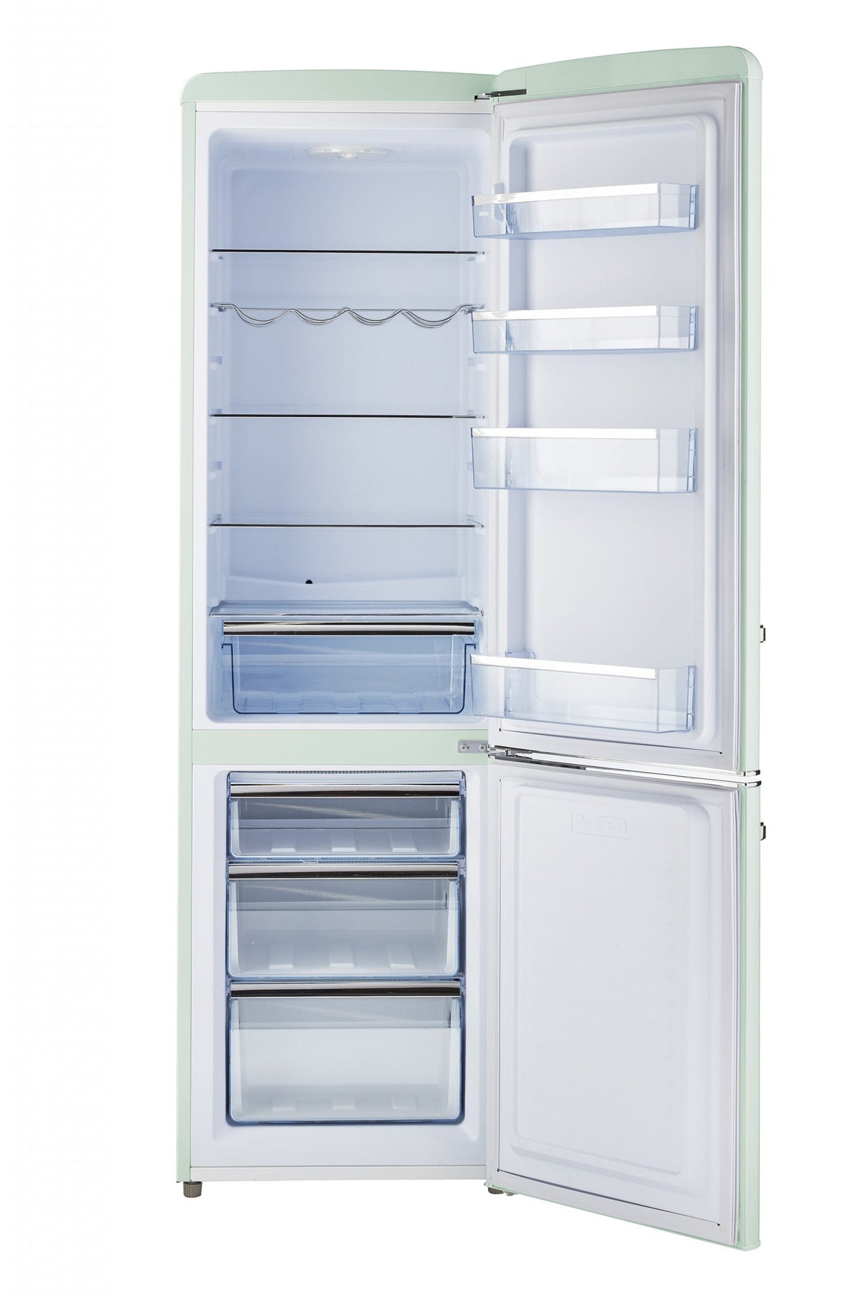 Classic Retro 21.6 in. 8.7 cu. ft. Retro Bottom Freezer Refrigerator in Summer Mint Green, ENERGY STAR UGP-275L LG AC