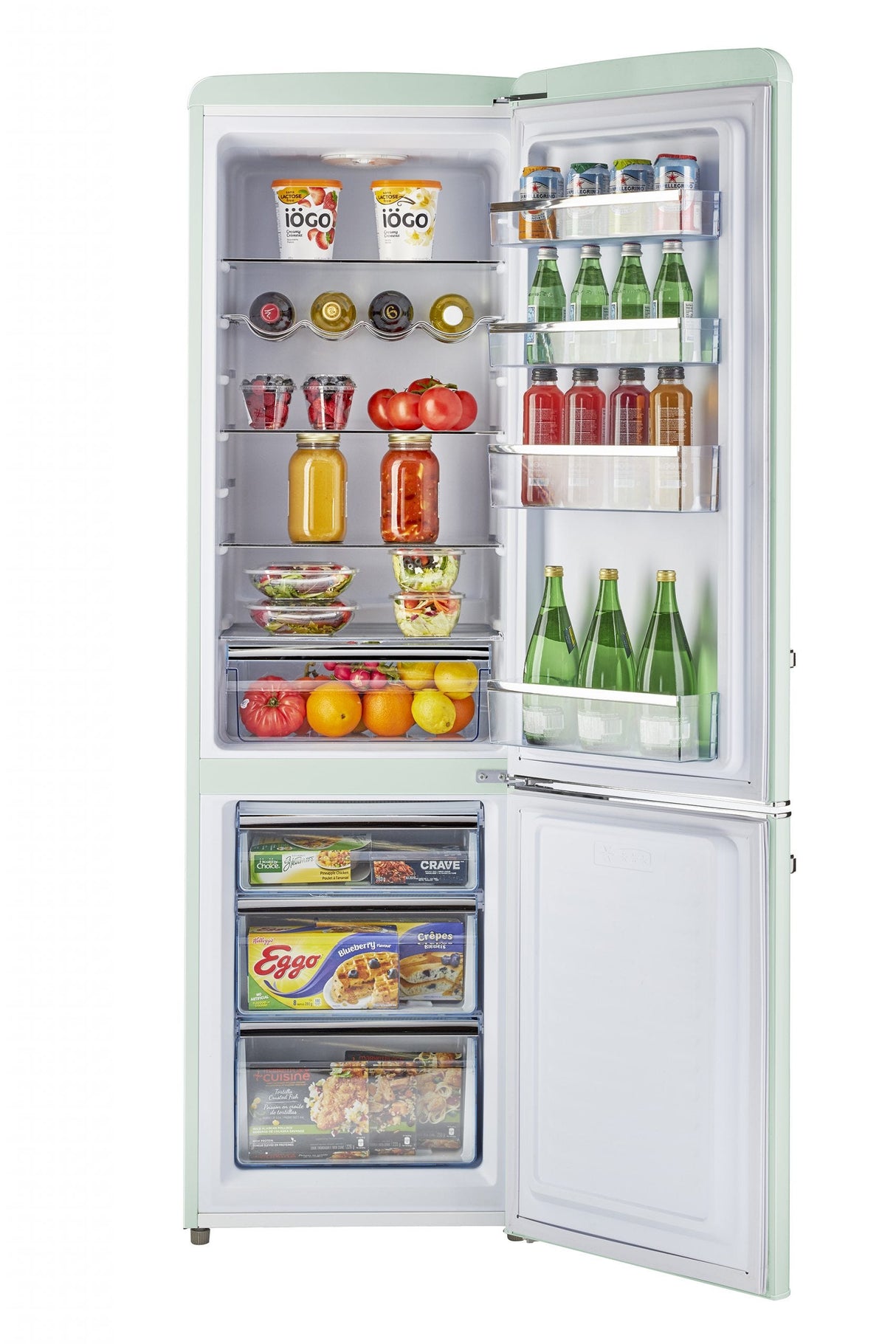 Classic Retro 21.6 in. 8.7 cu. ft. Retro Bottom Freezer Refrigerator in Summer Mint Green, ENERGY STAR UGP-275L LG AC