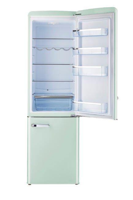 Off-Grid Classic Retro by Unique 10 cu. ft. Solar Powered DC Bottom Mount Refrigerator UGP-275L LG DC