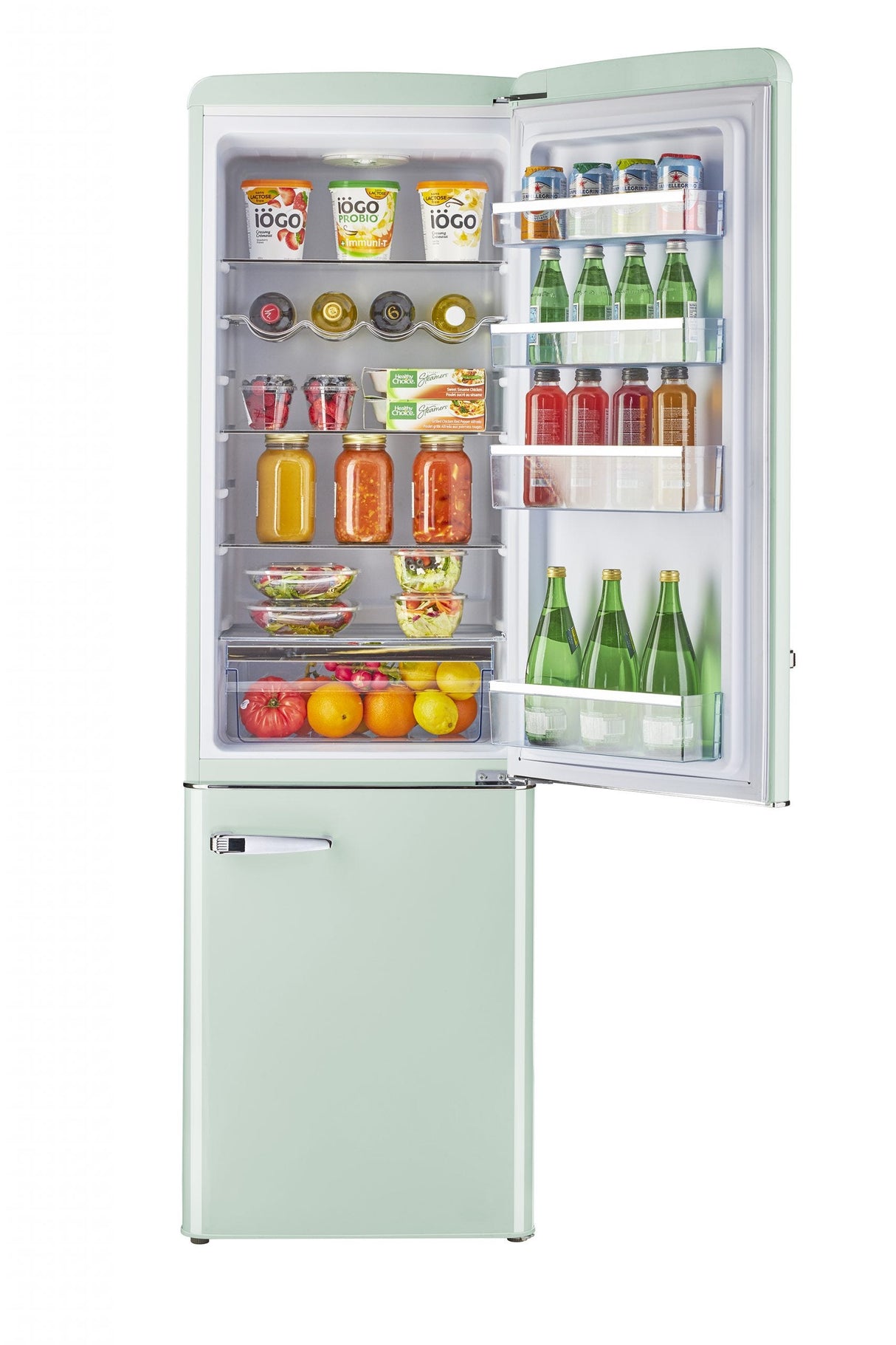 Classic Retro 21.6 in. 8.7 cu. ft. Retro Bottom Freezer Refrigerator in Summer Mint Green, ENERGY STAR UGP-275L LG AC