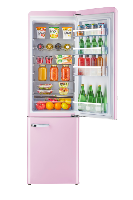 Classic Retro by Unique 9 cu. ft. Electric Bottom-Mount Refrigerator UGP-275L BP AC-Bubblegum Pink