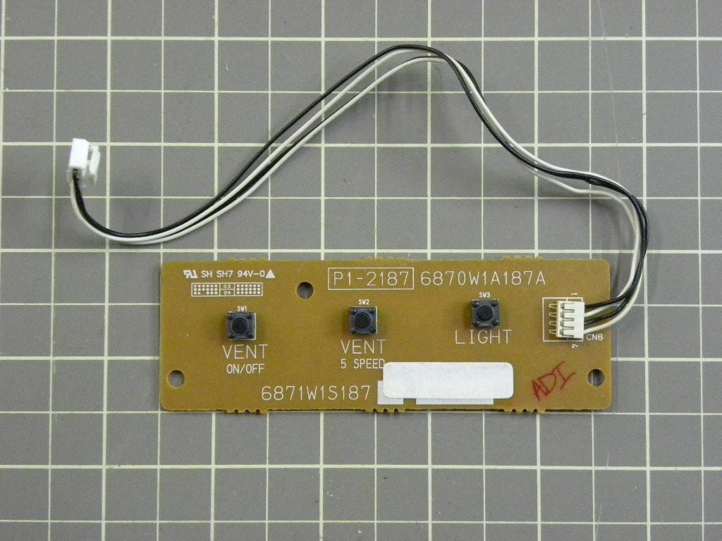 Kenmore Microwave Button Control Board 6871W1S187A