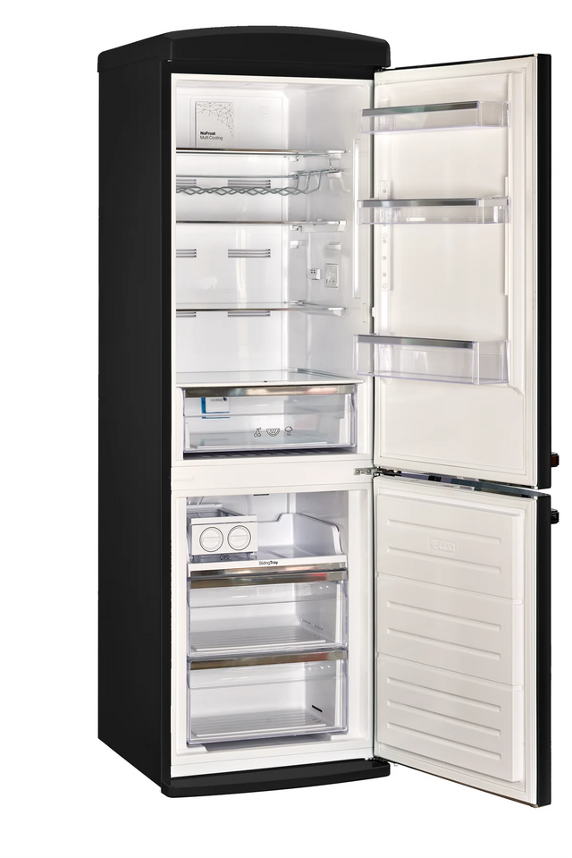 Classic Retro 23.6 in 11.7 cu. ft. Frost Free Retro Bottom Freezer Refrigerator in Matte Black, ENERGY STAR UGP-340L MB AC