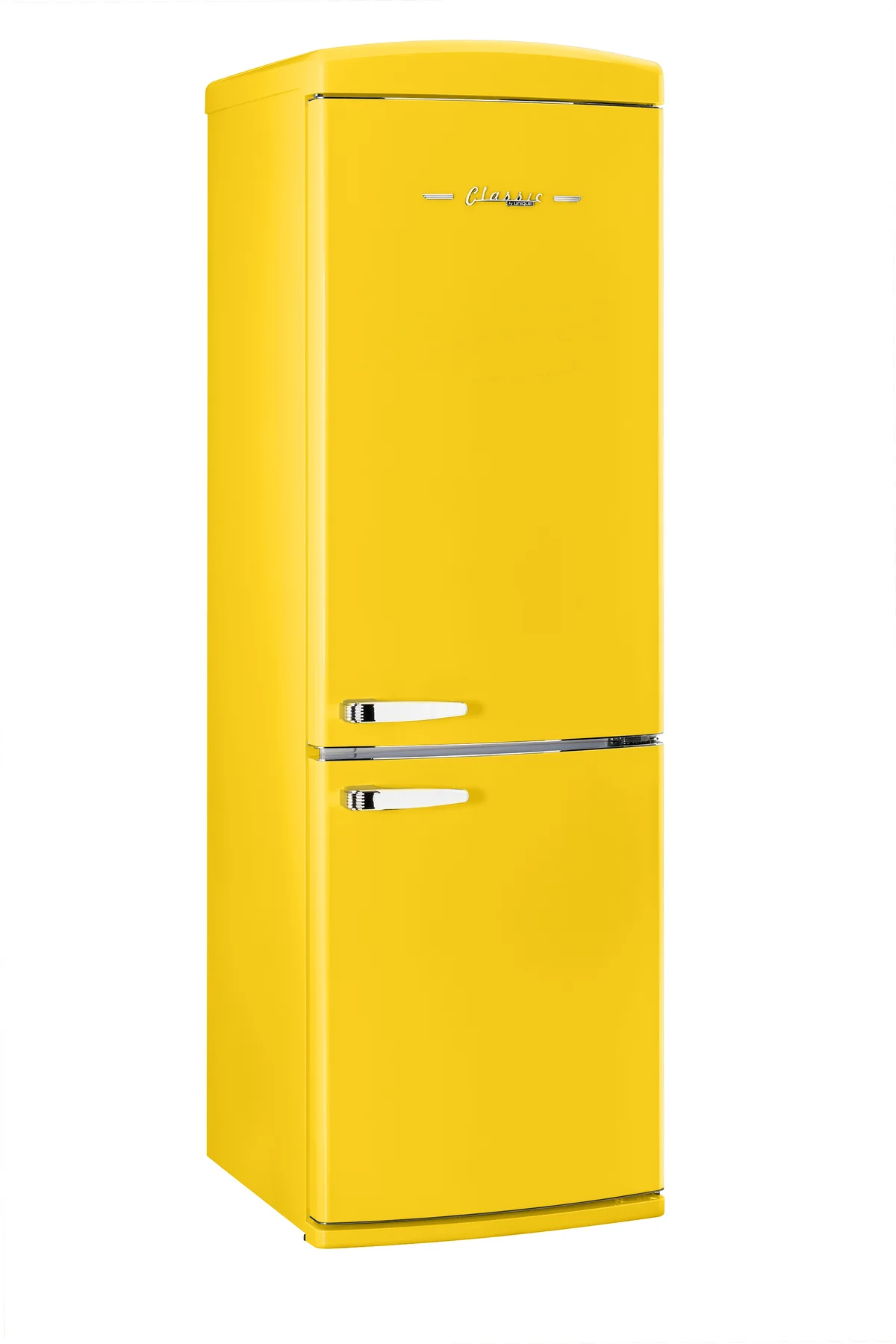 Classic Retro 23.6 in 11.7 cu. ft. Frost Free Retro Bottom Freezer Refrigerator in Canary Yellow, ENERGY STAR UGP-340L Y AC
