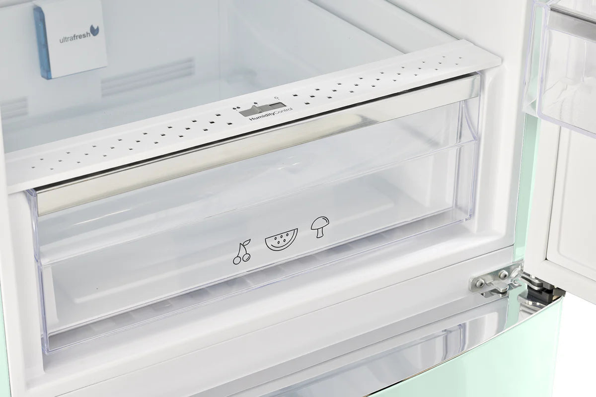 Classic Retro 23.6 in 11.7 cu. ft. Frost Free Retro Bottom Freezer Refrigerator in Summer Mint Green, ENERGY STAR UGP-340L LG AC