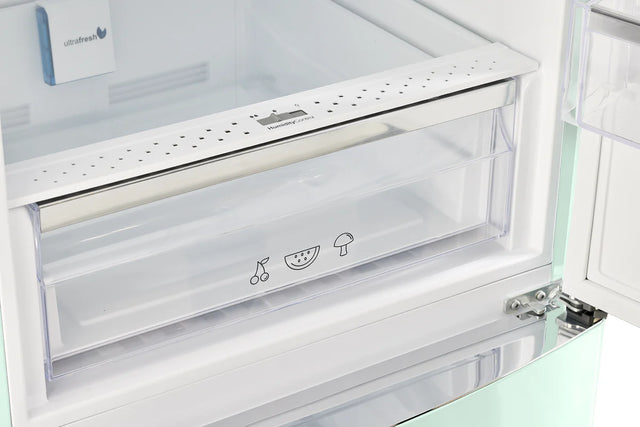 Classic Retro 23.6 in 11.7 cu. ft. Frost Free Retro Bottom Freezer Refrigerator in Summer Mint Green, ENERGY STAR UGP-340L LG AC