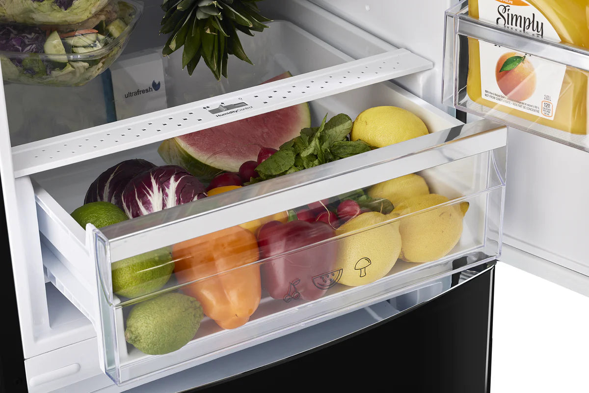 Classic Retro 23.6 in 11.7 cu. ft. Frost Free Retro Bottom Freezer Refrigerator in Midnight Black, ENERGY STAR UGP-340L B AC