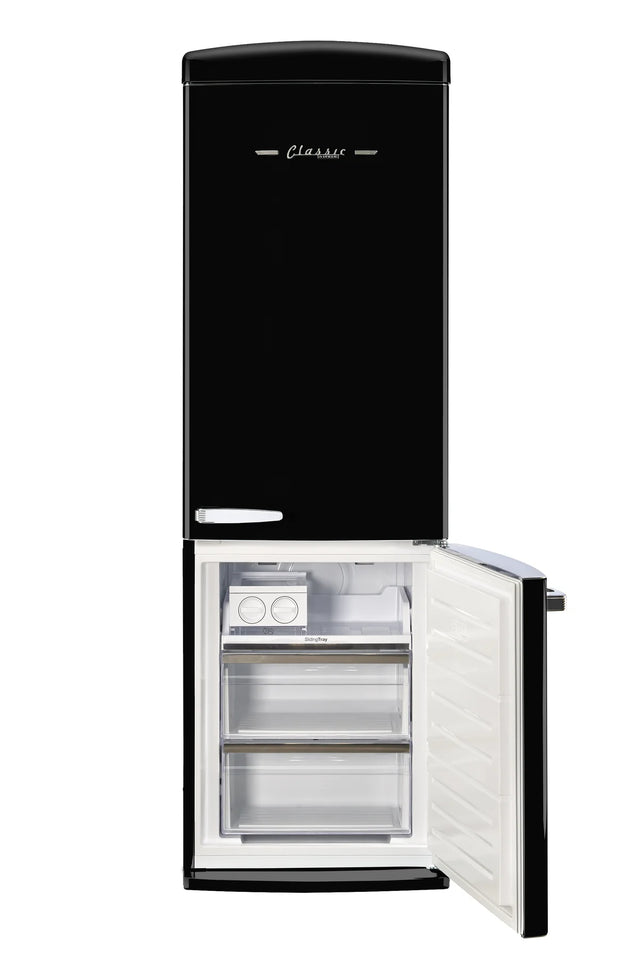 Classic Retro 23.6 in 11.7 cu. ft. Frost Free Retro Bottom Freezer Refrigerator in Midnight Black, ENERGY STAR UGP-340L B AC