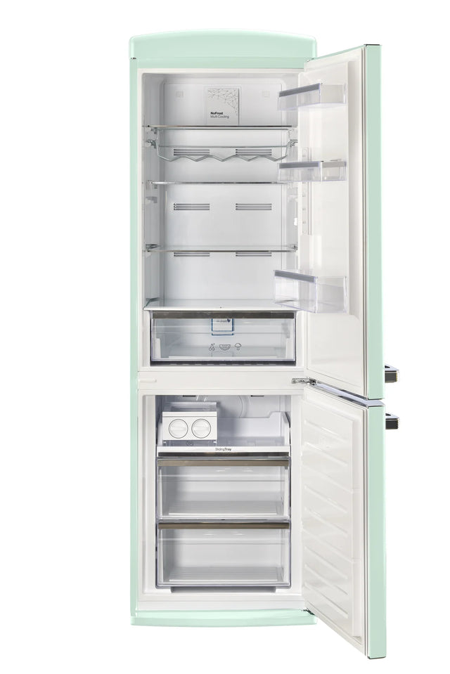 Classic Retro 23.6 in 11.7 cu. ft. Frost Free Retro Bottom Freezer Refrigerator in Summer Mint Green, ENERGY STAR UGP-340L LG AC