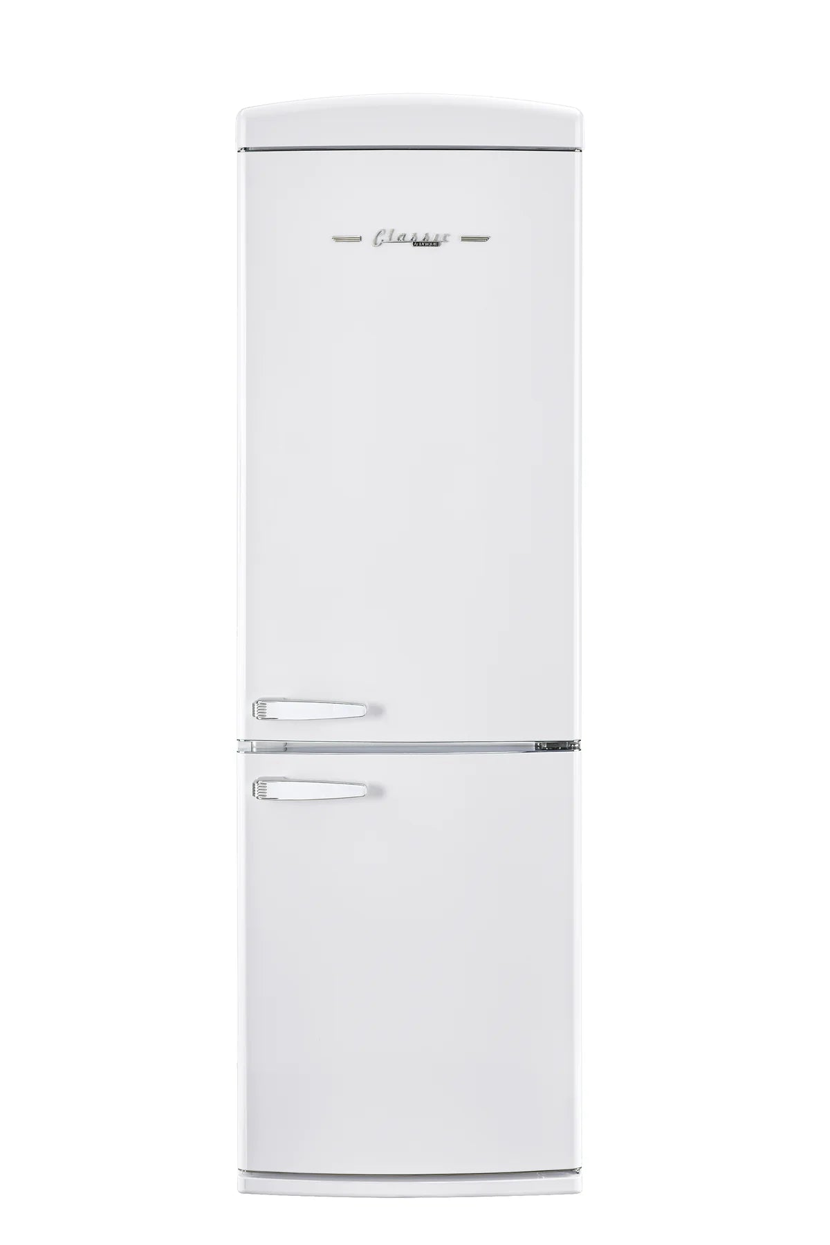 Classic Retro 23.6 in 11.7 cu. ft. Frost Free Retro Bottom Freezer Refrigerator in Marshmallow White, ENERGY STAR UGP-340L W AC