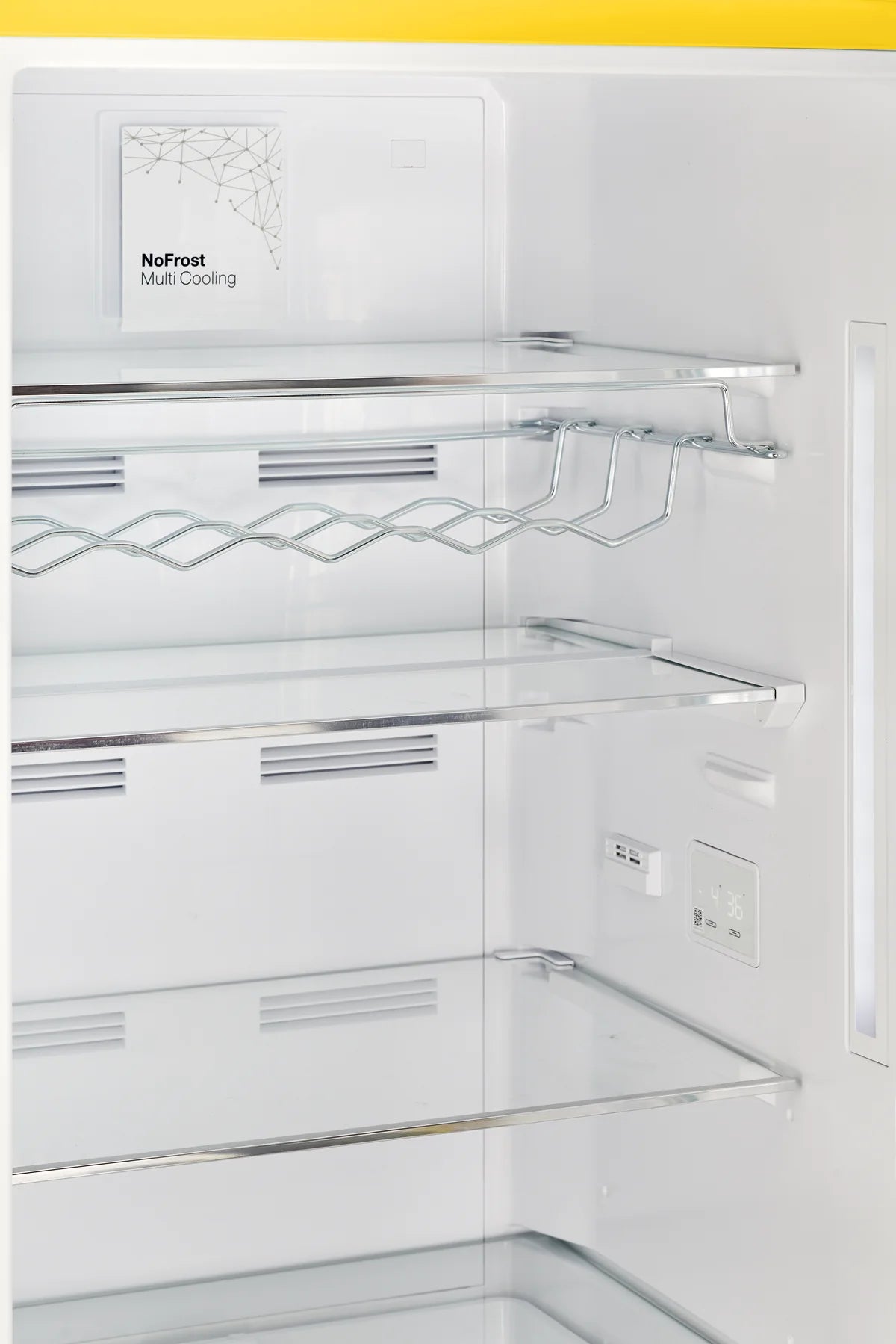 Classic Retro 23.6 in 11.7 cu. ft. Frost Free Retro Bottom Freezer Refrigerator in Canary Yellow, ENERGY STAR UGP-340L Y AC