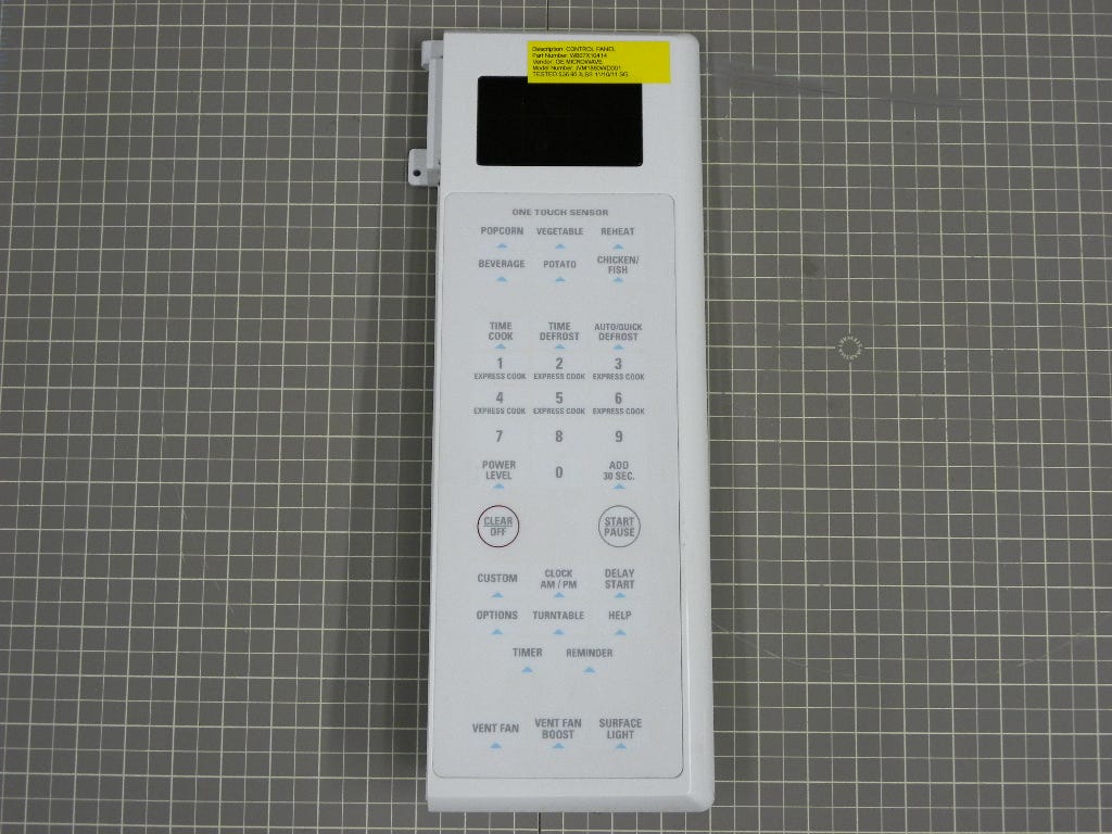 GE Microwave Control Pan WB07X10414