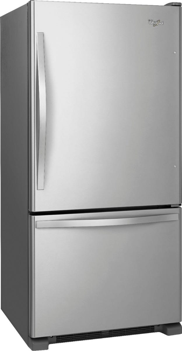 Whirlpool 30-inches wide Bottom-Freezer Refrigerator with SpillGuard Glass Shelves - 18.7 cu. ft. WRB329DMBM