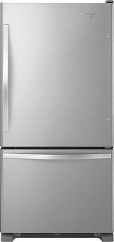 Whirlpool 30-inches wide Bottom-Freezer Refrigerator with SpillGuard Glass Shelves - 18.7 cu. ft. WRB329DMBM