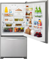 Whirlpool 30-inches wide Bottom-Freezer Refrigerator with SpillGuard Glass Shelves - 18.7 cu. ft. WRB329DMBM