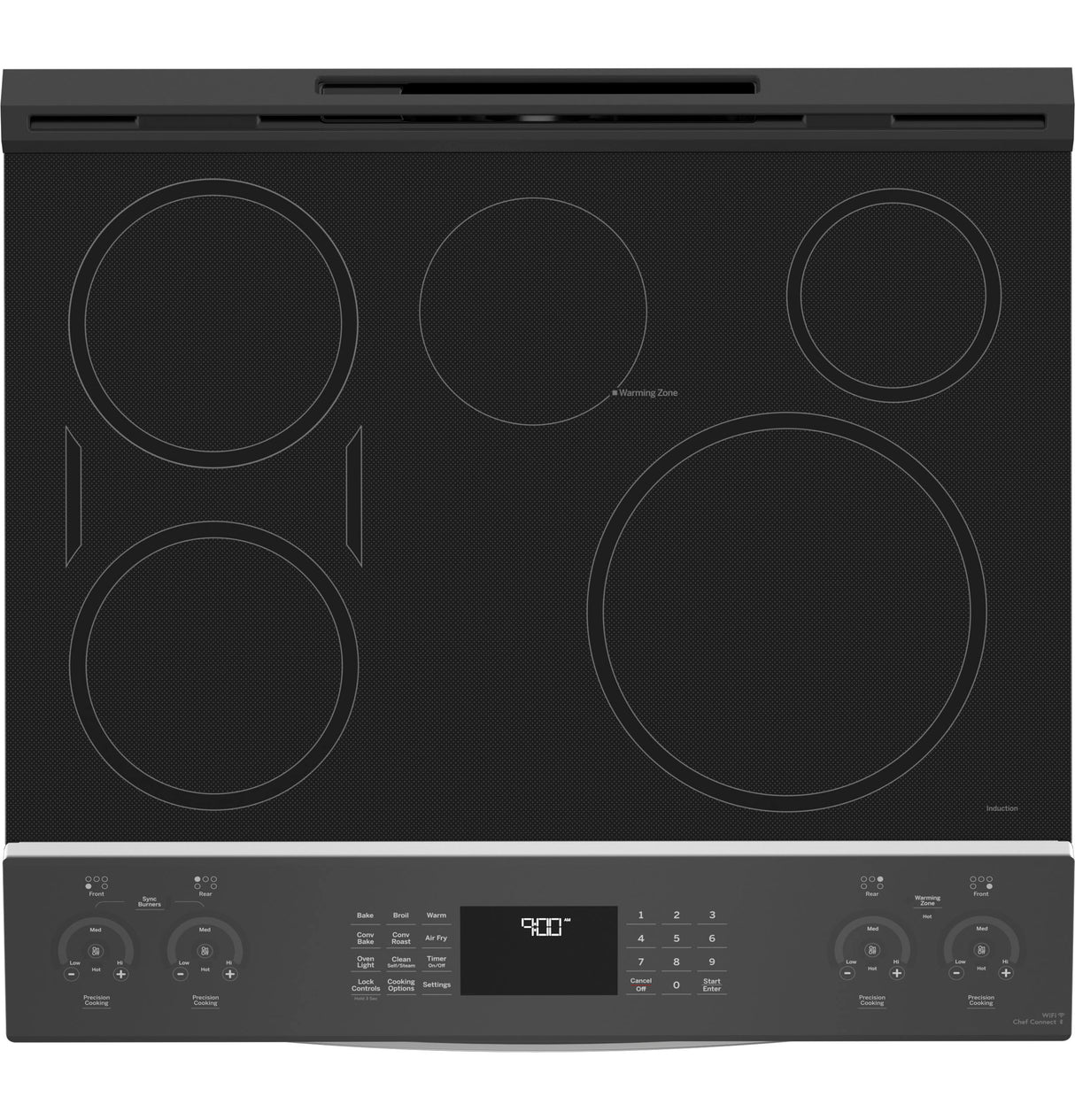 GE Profile™ ENERGY STAR® 30" Smart Slide-In Fingerprint Resistant Front-Control Induction and Convection Range with No Preheat Air Fry PHS93EYPFS