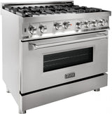 ZLINE 36" Stainless Steel Pro Style Gas Range RG36