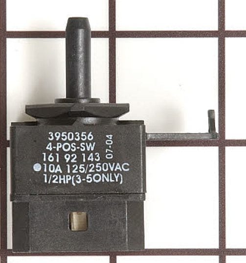 Whirlpool Washer Cycle Switch (10A) 3950356