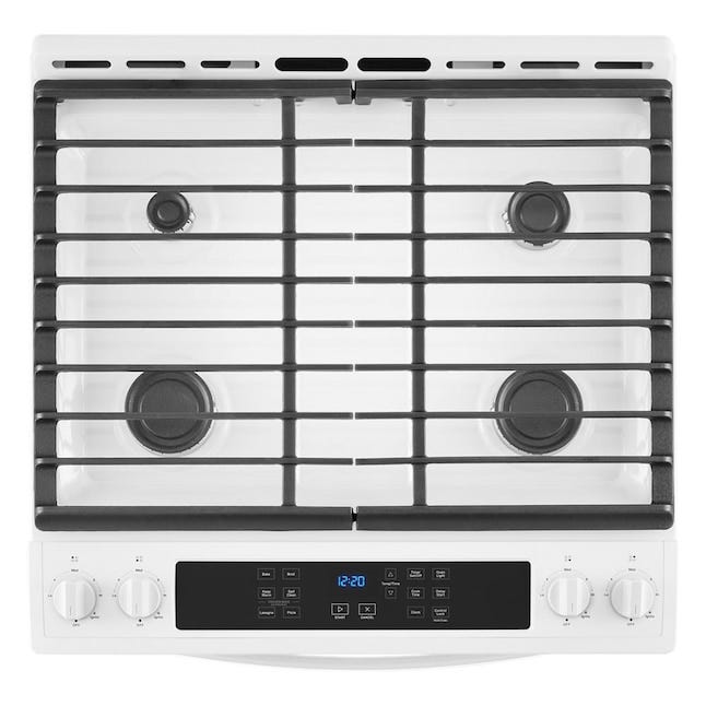 5.0 Cu. Ft. Whirlpool Gas Range with Frozen Bake Technology WEG515S0LW