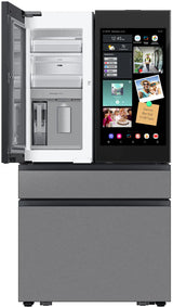 Samsung - Bespoke 29 cu. ft. 4-Door French Door Refrigerator with AI Family Hub+ - Charcoal Glass & Stainless Steel RF90F29AECRAA (S&D)