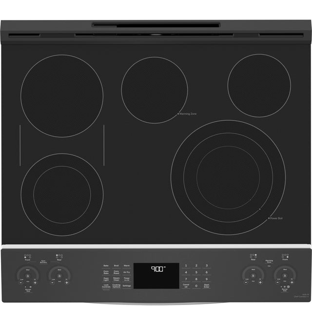 GE Profile 30" Smart Slide-In Electric Convection Fingerprint Resistant Range PSS93YPFS