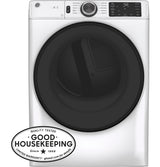 GE Long Vent 7.8 cu. ft. Capacity Smart Electric Dryer with Sanitize Cycle GFV55ESSNWW