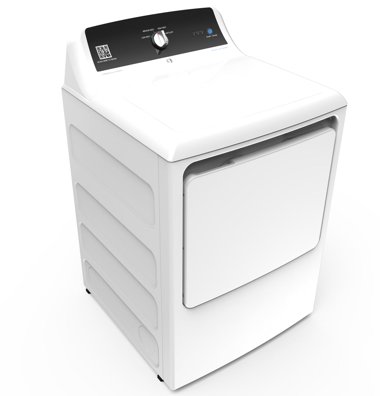 GE® 7.4 cu. ft. Capacity aluminized alloy drum Commercial Electric Dryer with Sensor Dry, Built-In App Payment System SITE WIFI REQUIRED VTD52EASRWB