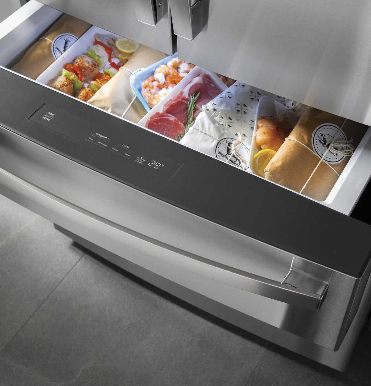 GE Profile™ 22.4 Cu. Ft. Smart Counter-Depth Fingerprint Resistant 4-Door French-Door Refrigerator with Door In Door PXD22BYPFS