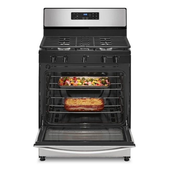 Whirlpool 5.1 Cu. Ft. Freestanding Gas Range with Edge to Edge Cooktop WFG505M0MS