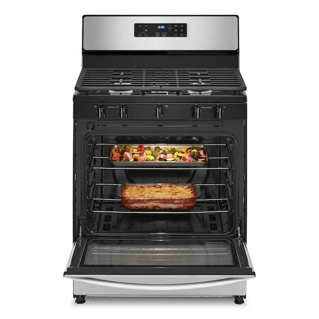 Whirlpool 5.1 Cu. Ft. Freestanding Gas Range with Edge to Edge Cooktop WFG505M0MS-Stainless Steel