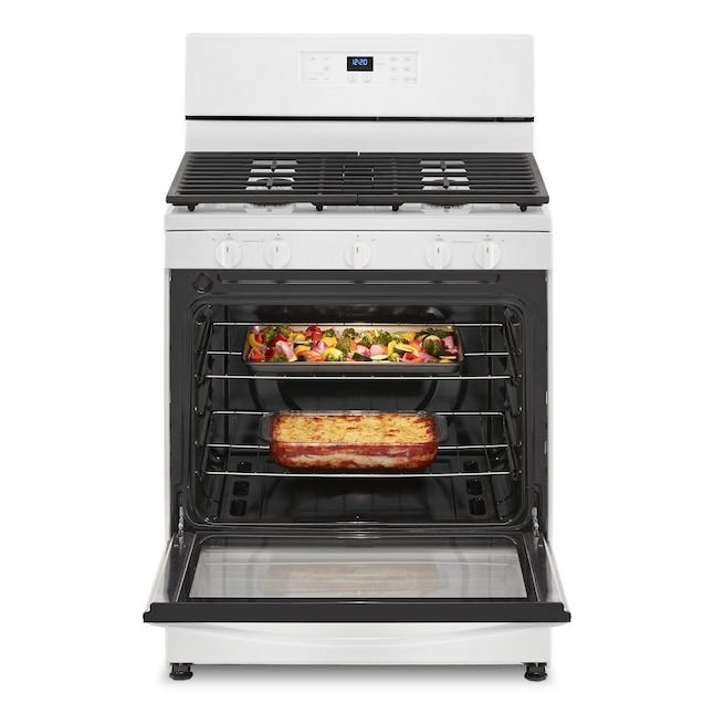 Whirlpool 5.1 Cu. Ft. Freestanding Gas Range with Edge to Edge Cooktop WFG505M0MW